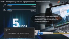 آداپتور شبکه فیبر Micro Mini USB C به SFP برای لپ تاپ / رایانه / تبلت