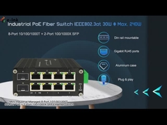 سوئیچ PoE با مدیریت صنعتی Din Rail 8x10/100/1000T 802.3at + 2x100/1000X SFP
