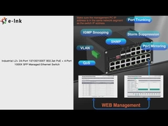 سوئیچ مدیریت شده PoE 24 پورت Din Rail 10/100/1000T 802.3at با 4 پورت 1000X Gigabit SFP