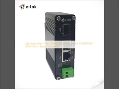 مینی صنعتی 1-Port 100/1000X SFP به 2-Port 10/100/1000T 90W PoE++ رسانه تبدیل