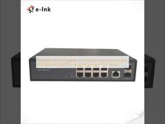 سوئیچ 8 پورت گیگابیتی + 2 پورت SFP با قابلیت تشخیص خودکار IEEE 802.3af/at POE/POE+ و POE غیرفعال 24 ولت