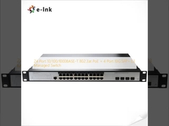 سوئیچ مدیریت شده لایه 3 با 24 پورت 10/100/1000BASE-T 802.3at PoE + 4 پورت 10G SFP+
