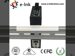 تبدیل رسانه ای DIN-Rail 10/100/1000Base-TX به 1000Base-X Ethernet