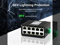 سوئیچ اترنت جمع و جور مینی صنعتی 10 پورت 10/100/1000T پشتیبانی از کنترل جریان 802.3x