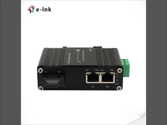 مینی صنعتی 1-Port 100Base-FX به 2-Port 10/100Base-T 30W PoE + رسانه تبدیل کننده با 12 ~ 48VDC مدت