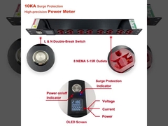 19 اینچ 1U 8 پورت واحد توزیع برق با ژنرال 3 ماژول محافظت از افزایش قابل تعویض