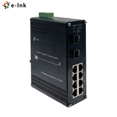 سوئیچ اترنت صنعتی آلومینیومی 8 پورت 10 / 100 / 1000 Base-T 2 پورت 1000BASE-X گیگابیتی