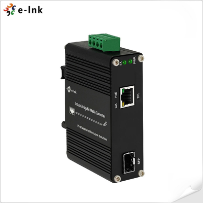 تبدیل کننده رسانه های صنعتی PoE 100 1000BASE-X SFP به 10 100 1000BASE-T 802.3at 30W
