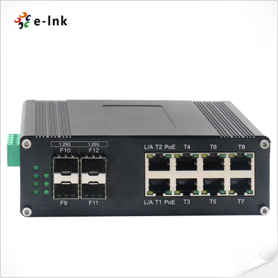 سوئیچ شبکه مدیریت شده POE 8 پورت سخت شده با کیس آلومینیومی IP40