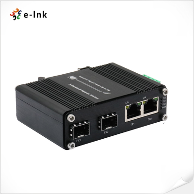 سوئیچ صنعتی اترنت 2 پورت 10/100/1000T به 2 پورت 10/100/1000X فیبر SFP