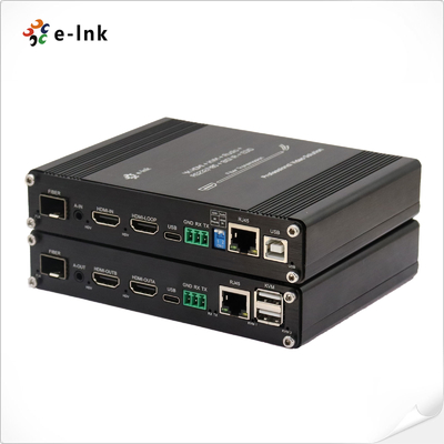 افزایش دهنده فیبر نوری KVM HDMI با کیفیت 4K 60Hz با اترنت 10/100M و RS232 / RS485 و IR