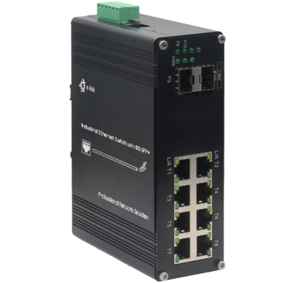 سوئیچ مدیریت شده اترنت صنعتی 8 پورت 10/100/1000T گیگابیت به 2 پورت 1000X فیبر SFP