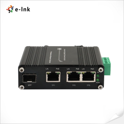 مینی صنعتی 3-Port 802.3at PoE + 1-Port SFP Ethernet Switch با ورودی DC 12 ~ 48V و تقویت کننده ولتاژ