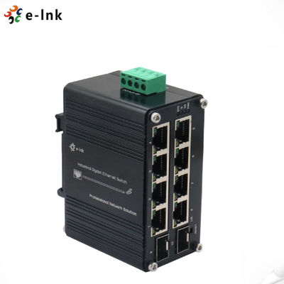 مینی صنعتی مدیریت شده 8-Port 10/100/1000T + 2-Port 100/1000X SFP Ethernet Switch