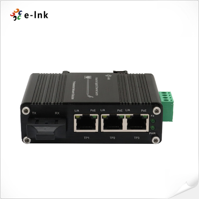 مینی صنعتی 3-Port 10/100/1000T 802.3at PoE + 1-Port 1000X SC Ethernet Switch با ورودی 12 ~ 48VDC و تقویت کننده ولتاژ
