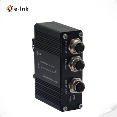 EN50155 صنعتی یک پورت 10/100/1000 PoE تزریق کننده با 30W خروجی، کانکتور M12