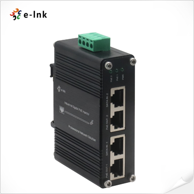12 ~ 48VDC ورودی برق صنعتی 2-Port Gigabit PoE + Injector