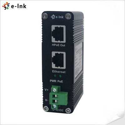 12 ~ 48V DC Power Input صنعتی گیگابیت 60W PoE Injector