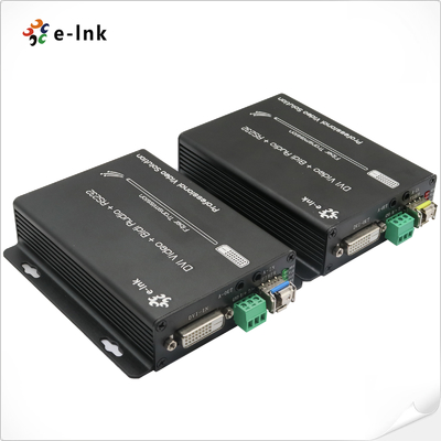 DVI + 1Ch دو طرفه استریو صوتی + 1Ch RS232 از طریق فایبر نوری Extender