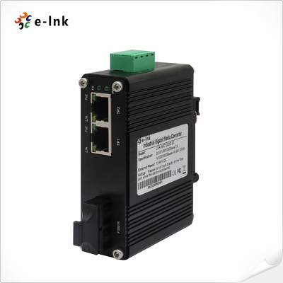 مینی صنعتی 1-Port 100Base-FX به 2-Port 10/100Base-T 60W PoE++ رسانه تبدیل