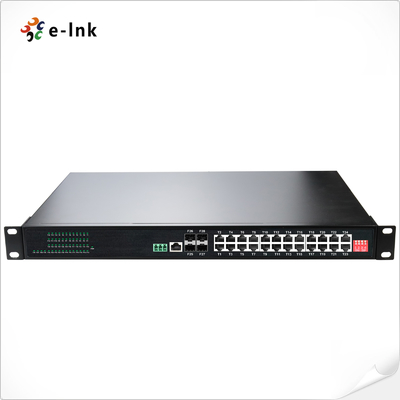 صناعی L2+ Rackmount 24-Port 10/100/1000T 802.3at PoE + 4-Port 1000X SFP مدیریت سوئیچ اترنت