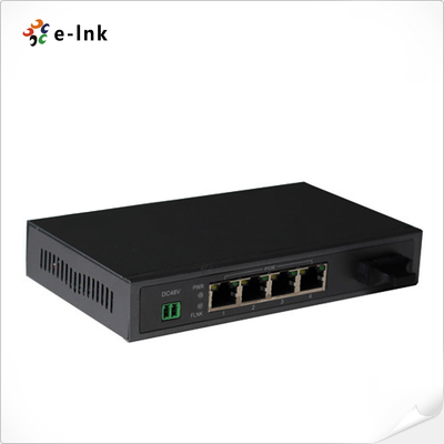 سوئیچ اترنت فیبر به مسی PoE-PSE با سرعت 10/100/1000 مگابیت بر ثانیه: 1 SFP + 4 PoE