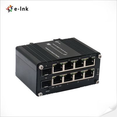 مینی صنعتی مدیریت شده 8-Port 10/100/1000T 802.3at PoE + 2-Port 100/1000X SFP Ethernet Switch