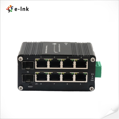 مینی صنعتی مدیریت شده 8-Port 10/100/1000T + 2-Port 100/1000X SFP Ethernet Switch