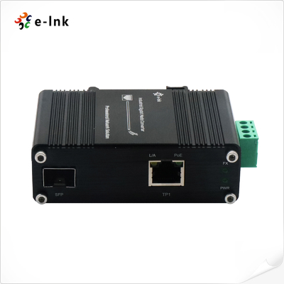 مینی صنعتی 1-Port 100/1000X SFP به 1-Port 10/100/1000T 60W PoE++ رسانه تبدیل