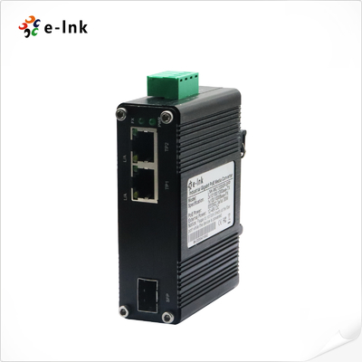 مینی صنعتی 1-Port 100/1000X SFP به 2-Port 10/100/1000T مبدل رسانه ای اترنت