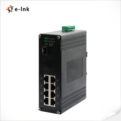8-Port صنعتی 10/100/1000T 802.3bt PoE + 1-Port 100/1000Base-X Ethernet Switch