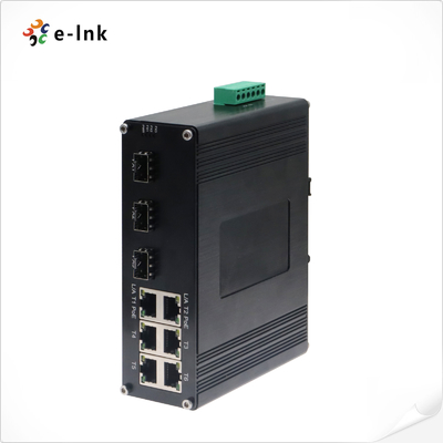 6 پورت صنعتی 10/100T 802.3af / در PoE + 3 پورت 100BASE-FX Ethernet Switch