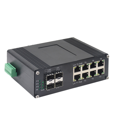 سوئیچ اترنت 8 پورت صنعتی 10/100/1000T 802.3 در PoE + 4 پورت 1000X SFP