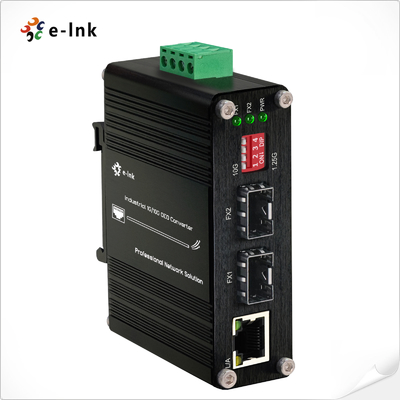 مبدل صنعتی 1G/10G SFP+ به SFP+ OEO (3R Repeater) با عملکرد مبدل رسانه ای 1G Ethernet