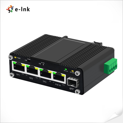 مینی صنعتی 3-Port 10/100/1000T + 1-Port 100/1000X SFP PD Switch با عملکرد PoE Splitter