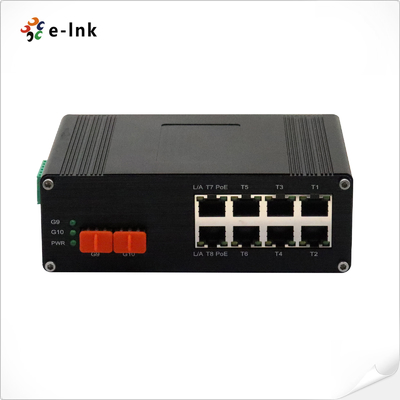 سوئیچ اترنت صنعتی 8 پورت 10/100/1000M/2.5G 802.3bt PoE + 2 پورت 10G SFP+
