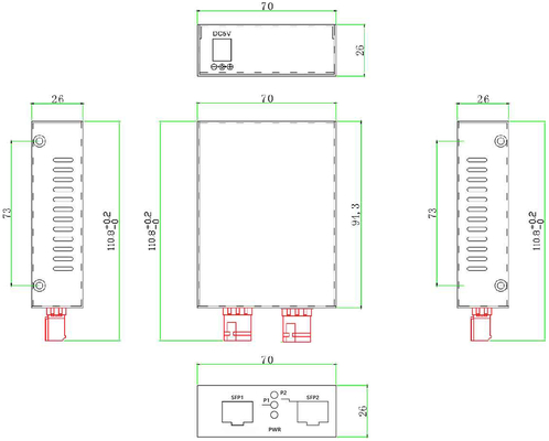 مبدل رسانه ای گیگابیتی SFP به SFP