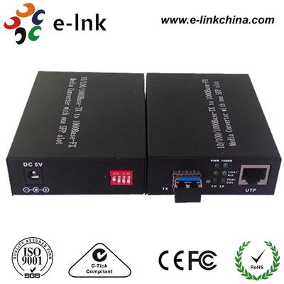 10/100/1000M Gigabit Ethernet Media Converter SFP اسلات با سوئیچ DIP
