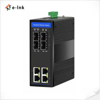 سوئیچ اترنت مدیریت شده 4 پورت صنعتی 10/100/1000T 802.3at PoE + 4 پورت 100/1000X SFP