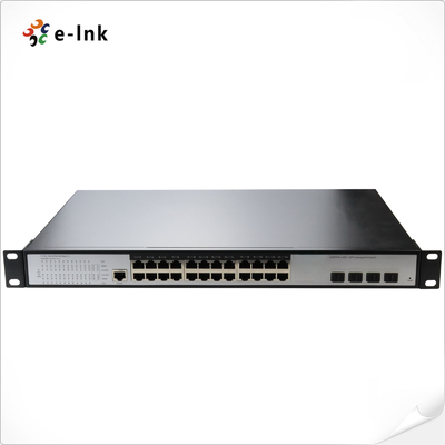 سوئیچ مدیریت شده لایه 3 با 24 پورت 10/100/1000BASE-T 802.3at PoE + 4 پورت 10G SFP+