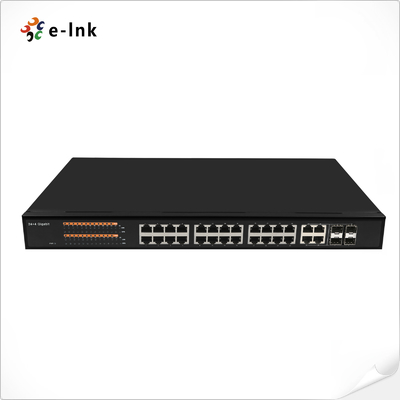 سوئیچ اترنت ترکیبی 24 پورت 10/100/1000T 802.3at PoE + 4 پورت 100/1000 SFP مدیریت شده