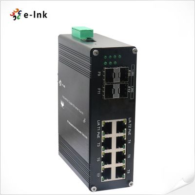 صناعی L2+ 8-Port 10/100/1000T 802.3at PoE + 4-Port 1000X SFP مدیریت شده Ethernet Switch
