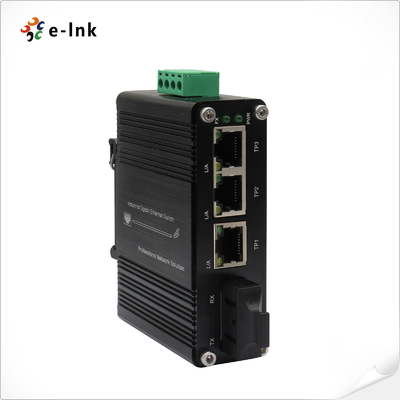 مینی صنعتی 3-Port 10/100/1000T + 1-Port 1000X SC Gigabit Ethernet Switch