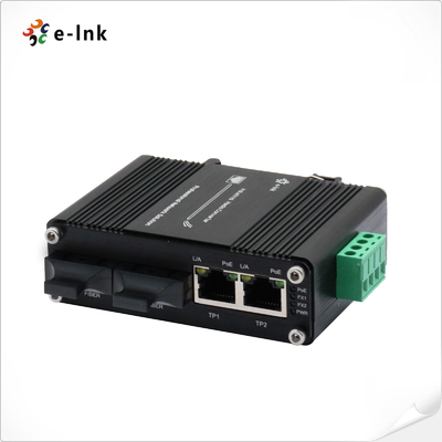 مینی صنعتی 2-Port 10/100/1000T 802.3bt 90W PoE + 2-Port 100/1000Base-X SFP Ethernet Switch