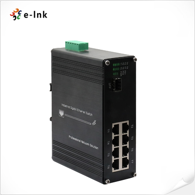 سوئیچ اترنت صنعتی 8 پورت 10/100/1000T 802.3bt PoE + 1 پورت 100/1000Base-X با قابلیت نصب ریلی DIN