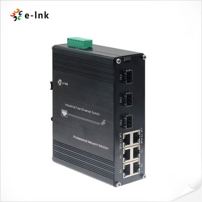 6 پورت صنعتی 10/100T 802.3af / در PoE + 3 پورت 100BASE-FX Ethernet Switch