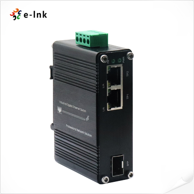 مینی صنعتی 1-Port 100/1000X SFP به 2-Port 10/100/1000T اترنت رسانه تبدیل پشتیبانی کامل / نیمه دوگانه، مذاکره خودکار
