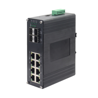 8-Port صنعتی 10/100/1000T 802.3at PoE + 4-Port 1000X سوئیچ اترنت مدیریت شده SFP