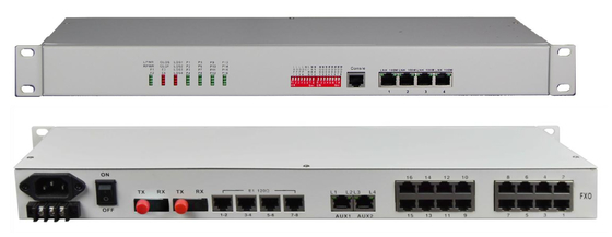 8/16-Ch FXO/FXS + 8-Ch E1 + 4-Ch 10/100M ETH + 4Ch RS232/422/485 فیبر چندگانه