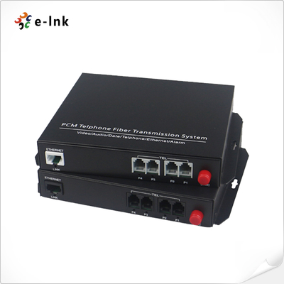 4Ch POTS ((FXO/FXS) تلفن از طریق فیبر Mux